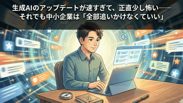 生成AIのアップデートが速すぎて、正直少し怖い──それでも中小企業は「全部追いかけなくていい」
