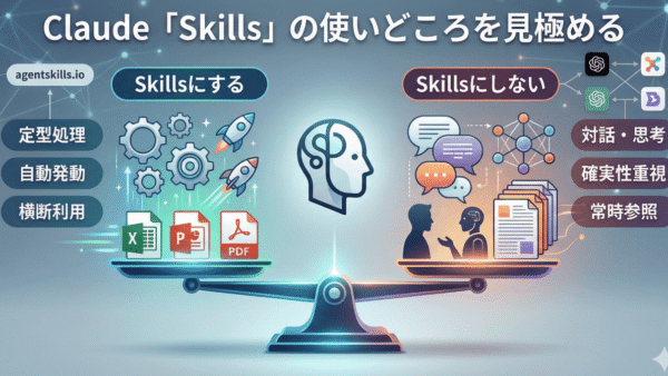 Claude「Skills（Agent Skills）」の使いどころを見極める──Skillsにしたもの、しなかったもの